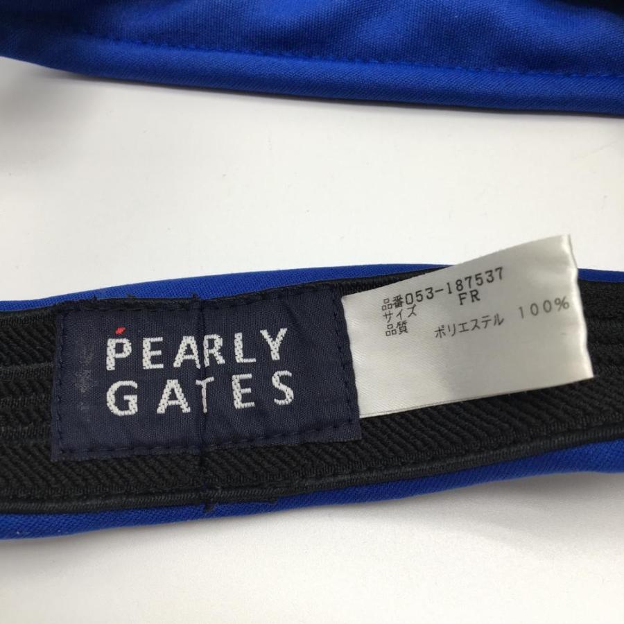 PEARLY GATES（パーリーゲイツ） サンバイザー ブルー×白 内側ゴム