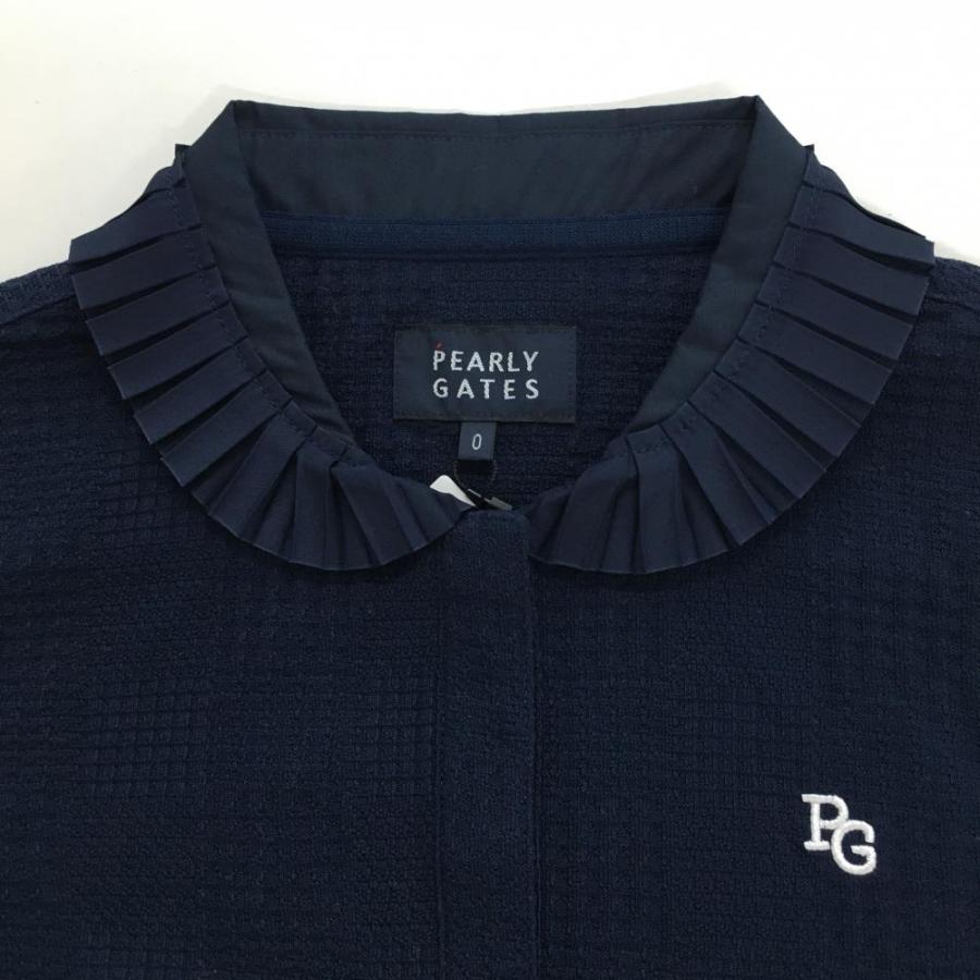 PEARLY GATES（パーリーゲイツ） 半袖ポロシャツ ネイビー 織生地