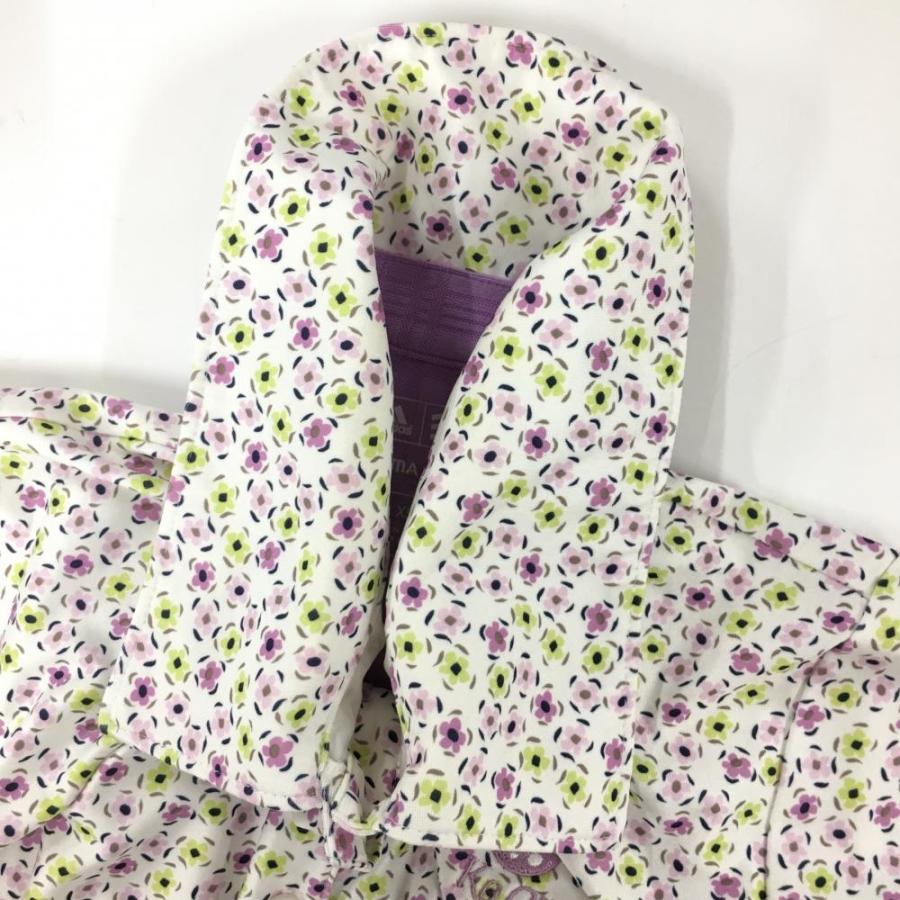 adidas（アディダス） 半袖ポロシャツ 白×パープル 花柄 てんとう虫