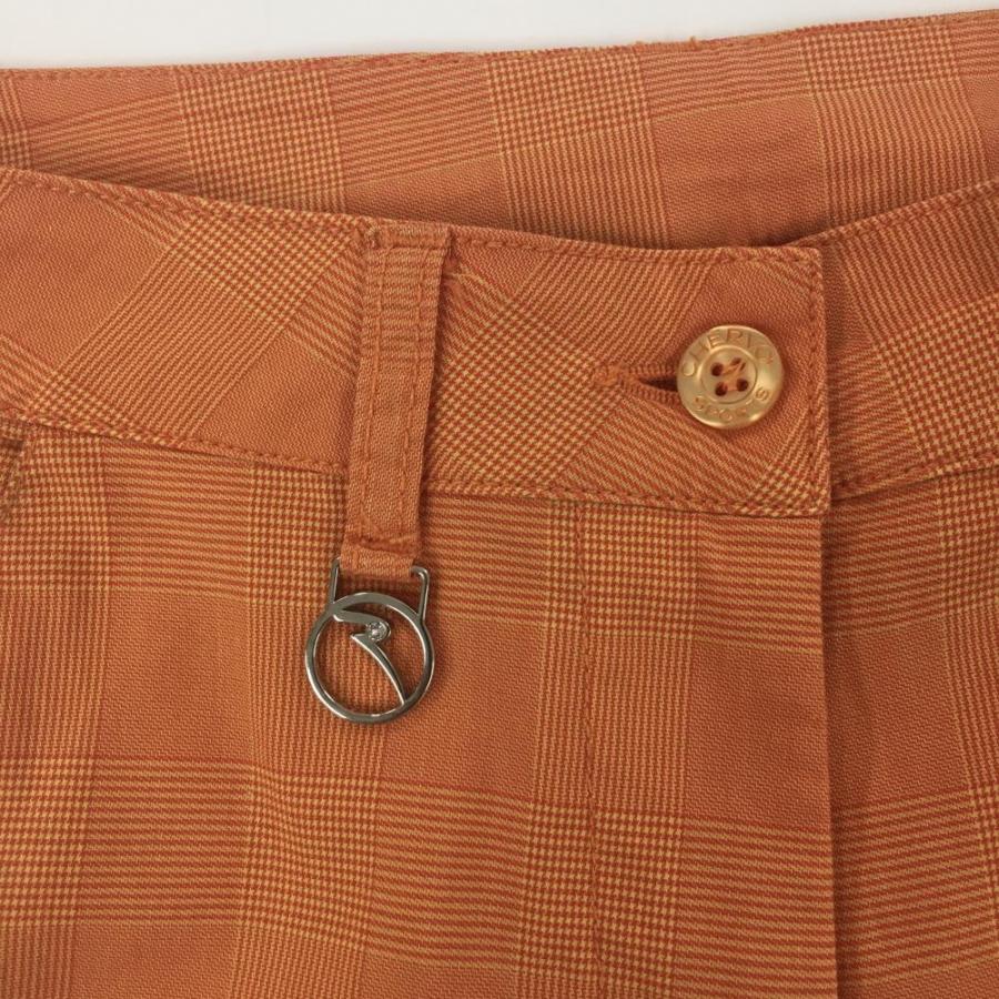 CHERVO（シェルボ） パンツ オレンジ グレンチェック ストレッチ