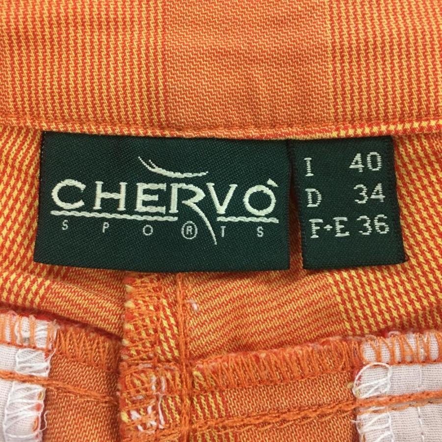 CHERVO（シェルボ） パンツ オレンジ グレンチェック ストレッチ