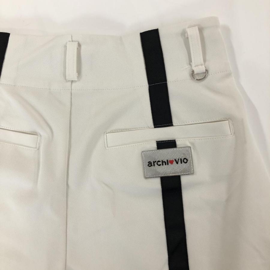 アルチビオ ショートパンツ 白×黒 ライン ストレッチ レディース 38(M 