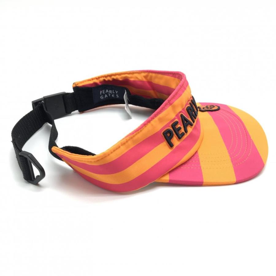 PEARLY GATES パーリーゲイツ サンバイザー オレンジ×ピンク