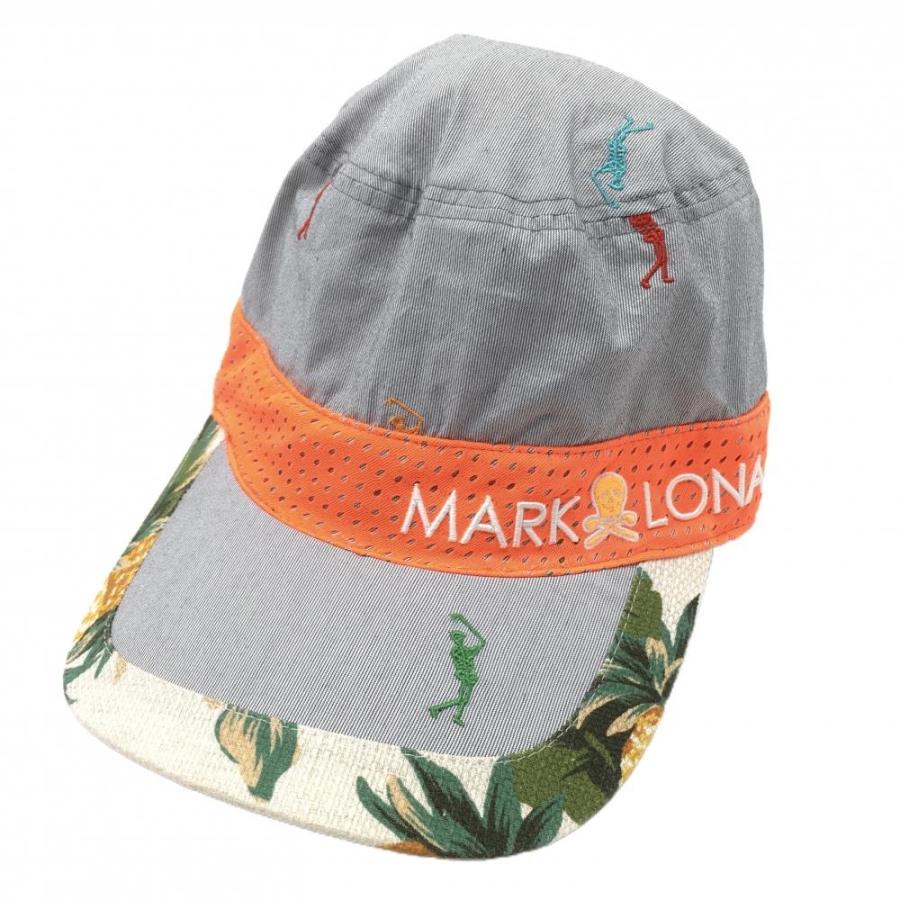 MARK&LONA マークアンドロナ ワークキャップ 杢ネイビー系×蛍光 MARK&LONA マークアンドロナ ワークキャップ 杢ネイビー系×蛍光
