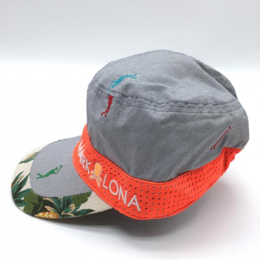 MARK&LONA マークアンドロナ ワークキャップ 杢ネイビー系×蛍光 MARK&LONA マークアンドロナ ワークキャップ 杢ネイビー系×蛍光