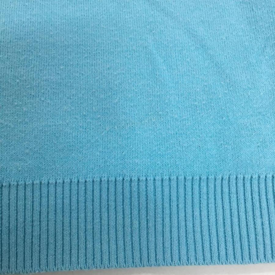 archivio（アルチビオ） ニットハイネックベスト ライトブルー×白 後ろ