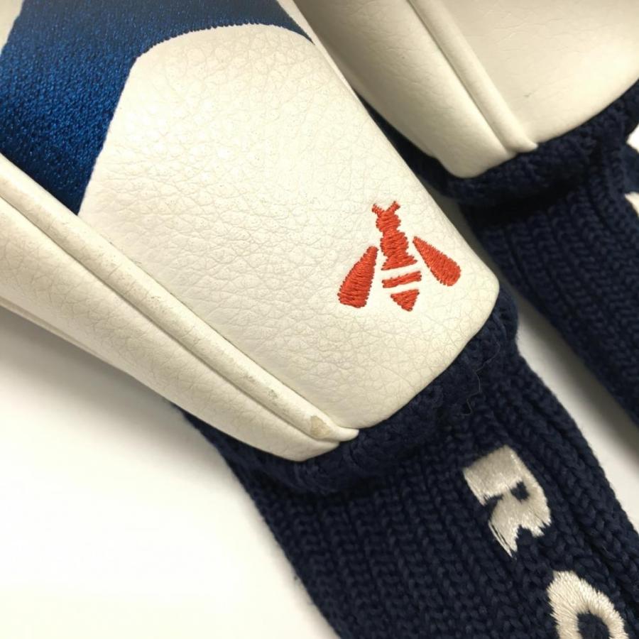 ロッディオ ヘッドカバー2点セット（UT×2）白×ネイビー ロゴ刺しゅう