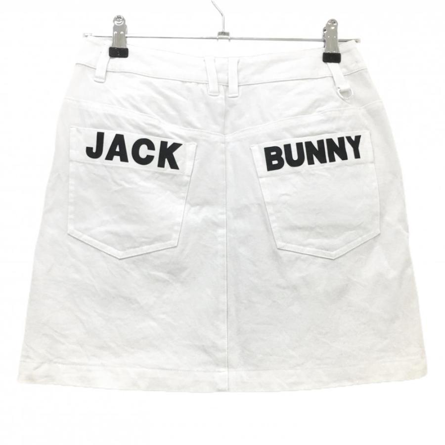 Jack Bunny!!（ジャックバニー） ストレッチスカート 白×黒 バックロゴ
