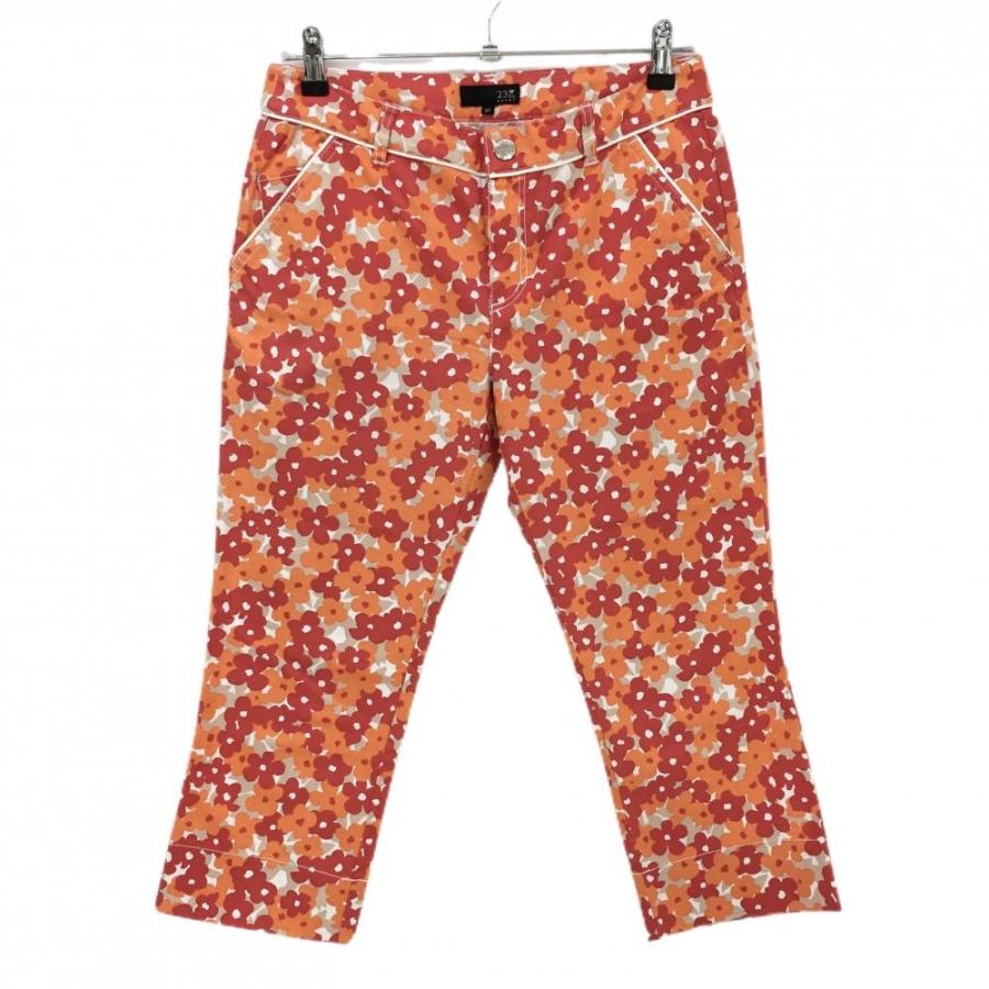23区スポーツ 七分丈パンツ レッド×オレンジ 花柄 レディース 67