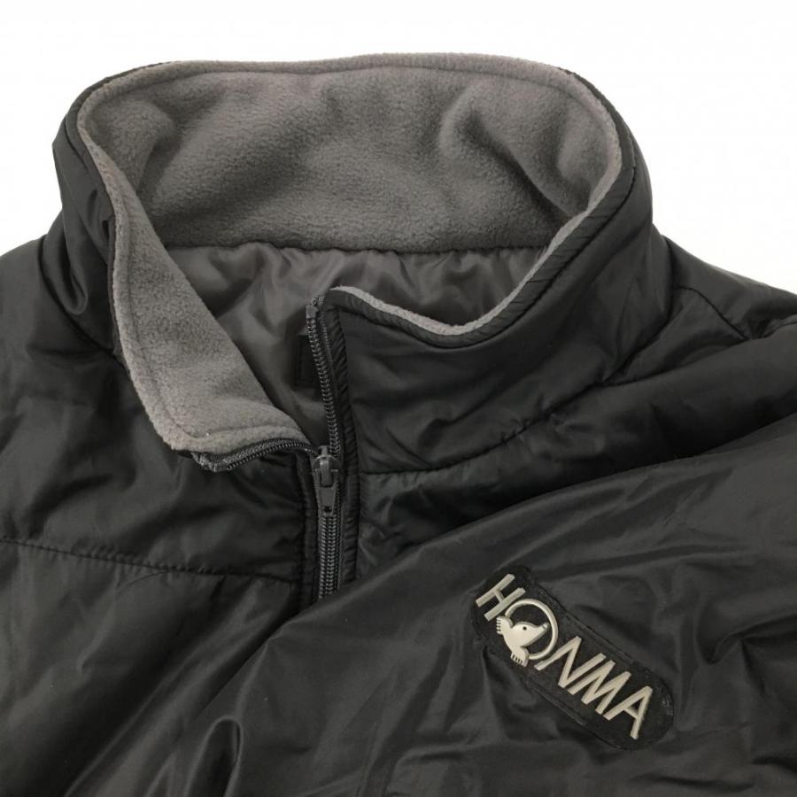 美品】ホンマ 中綿ジャケット 黒 シンプル 袖ワッペン メンズ L ゴルフ