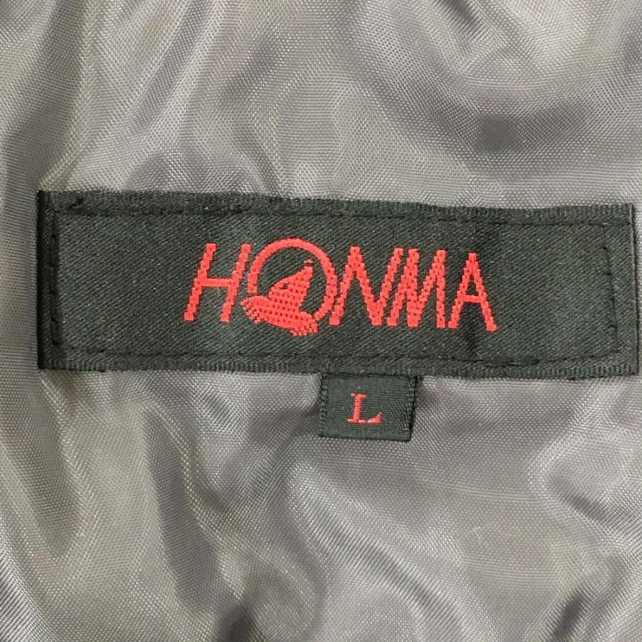 美品】ホンマ 中綿ジャケット 黒 シンプル 袖ワッペン メンズ L ゴルフ