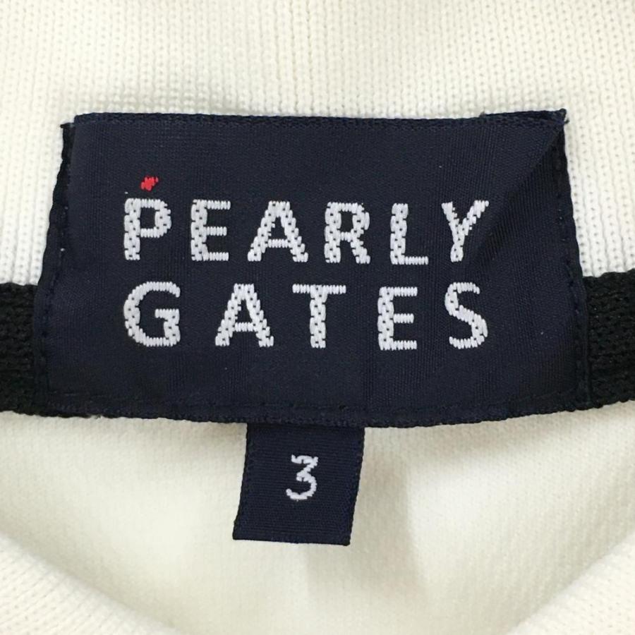 PEARLY GATES（パーリーゲイツ） 半袖ポロシャツ 白×黒 襟ライン