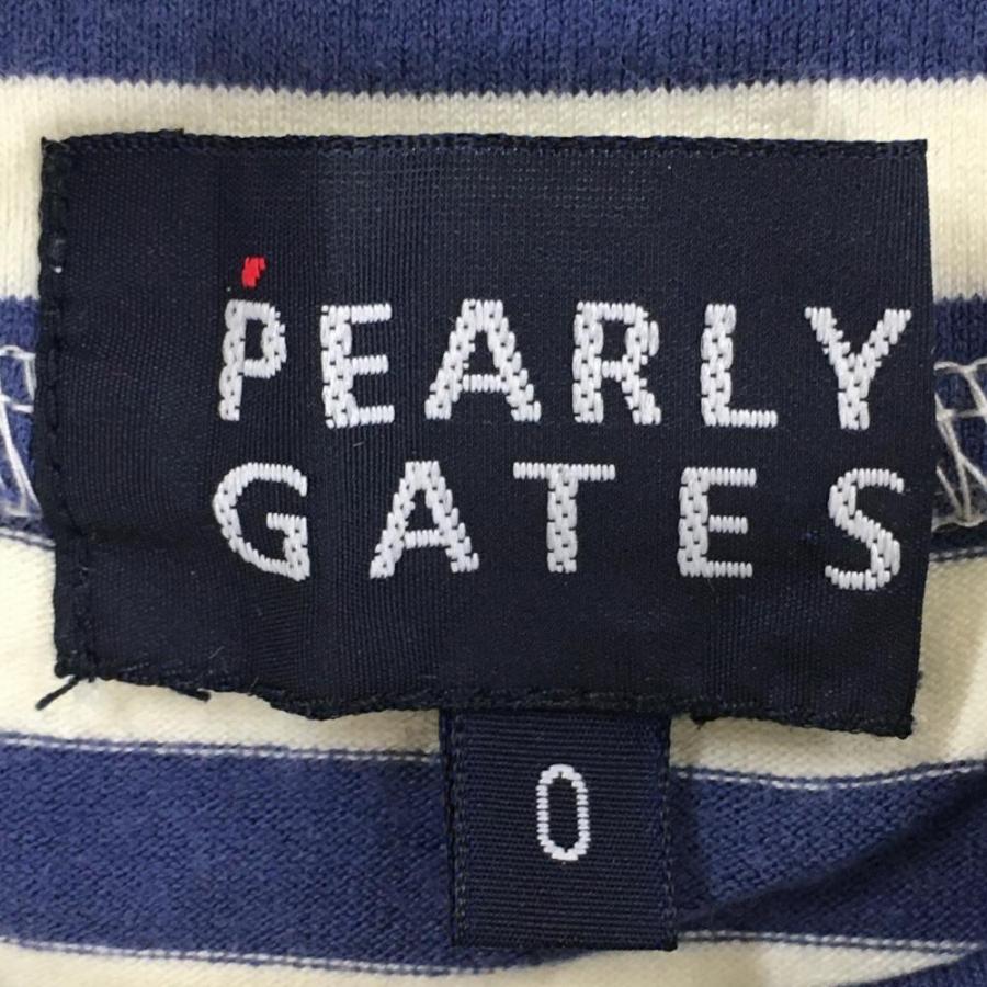 PEARLY GATES（パーリーゲイツ） 半袖ハイネックシャツ 白×ブルー系