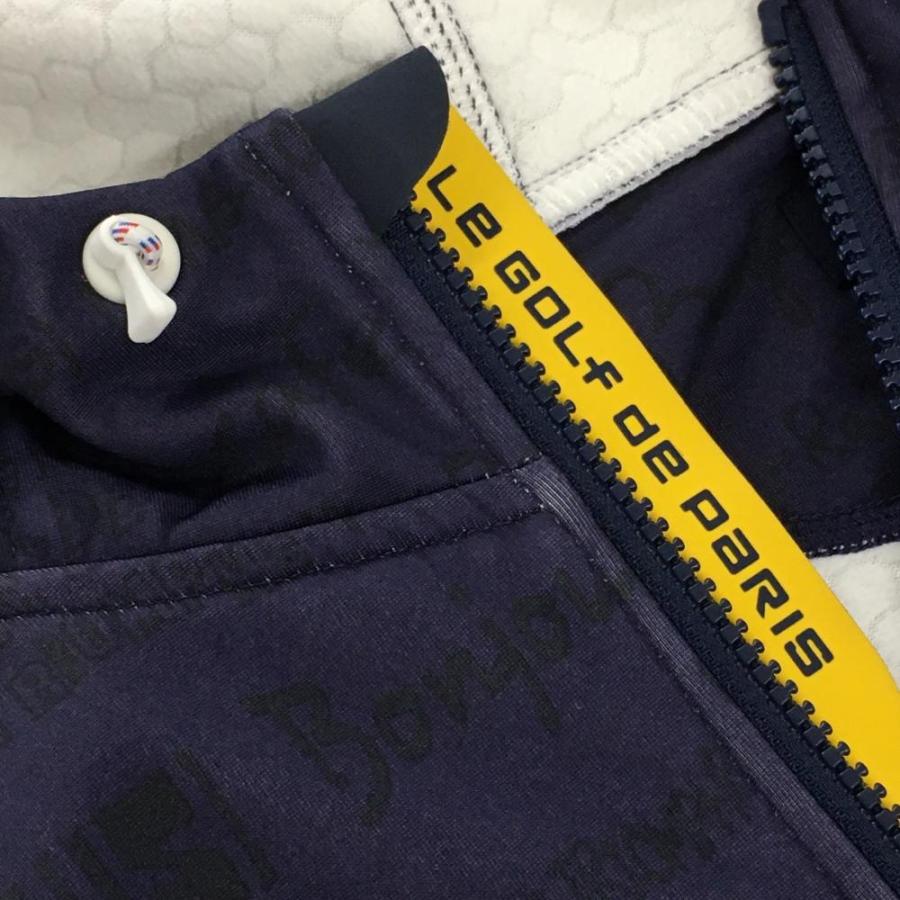 美品】キャロウェイ ジップパーカー ネイビー×黒 総柄 裏起毛 ロゴ