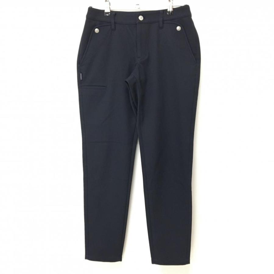 美品】ジャックバニー パンツ ネイビー 斜めストライプ織生地