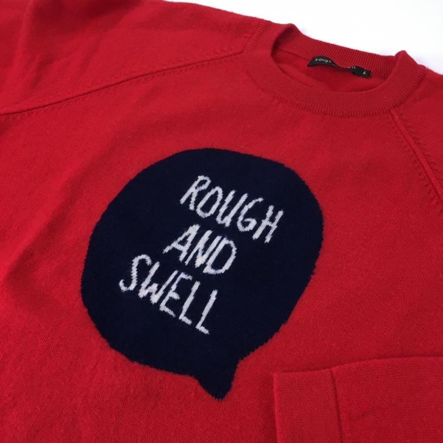 美品】ラフアンドスウェル セーター レッド×ネイビー ニット ウール100  