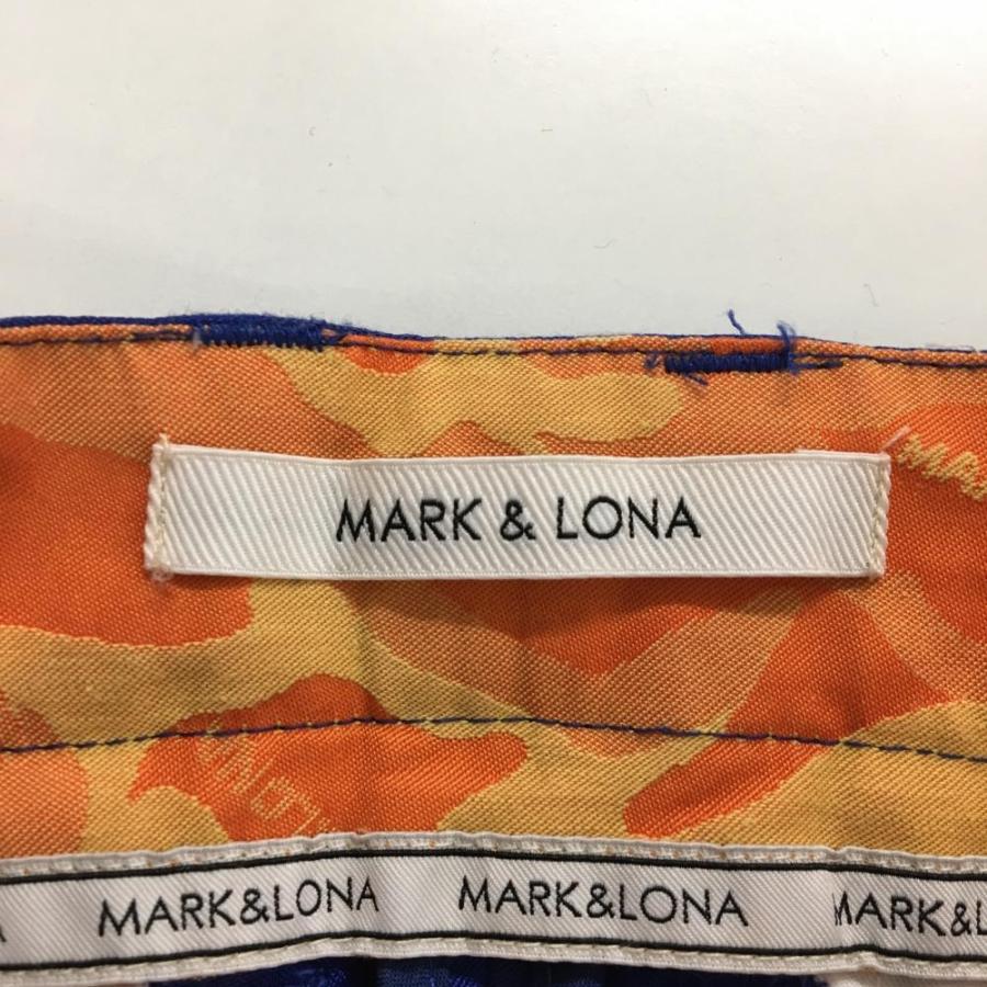 美品】マークアンドロナ パンツ ブルー カモフラ スカル 迷彩