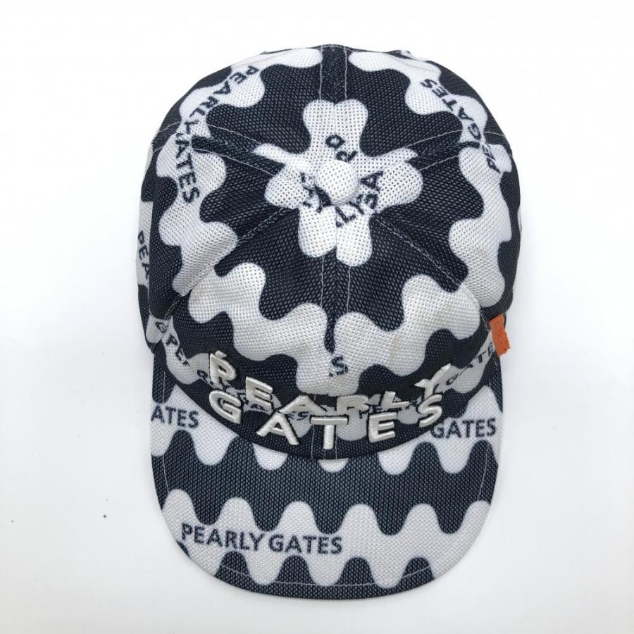 パーリーゲイツ メッシュキャップ ネイビー×白 なみなみボーダー パーリーゲイツ メッシュキャップ ネイビー×白 なみなみボーダー