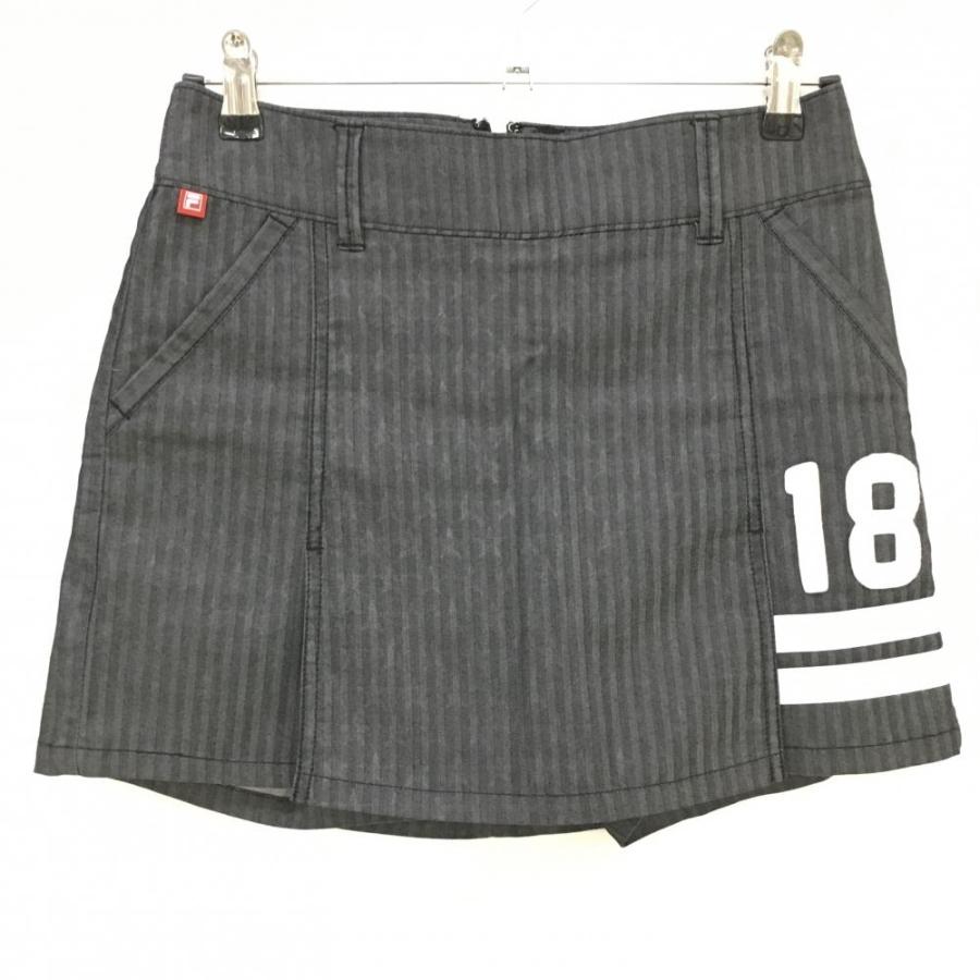 MARK&LONA ゴルフ ストライプ プリーツ キュロットスカート M