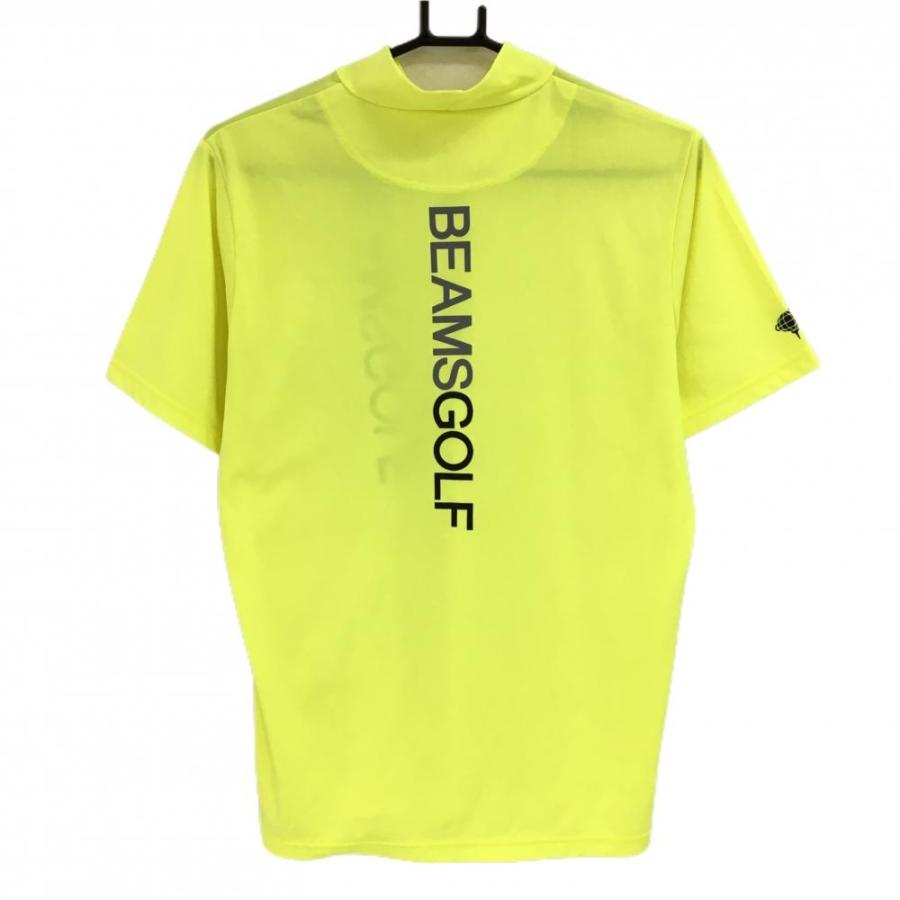 新品未使用　ビームス　ゴルフ　半袖　ハイネック　シャツ　メンズ　Lサイズ BEAMS GOLF ビームスゴルフ 半袖ハイネックシャツ 蛍光イエロー