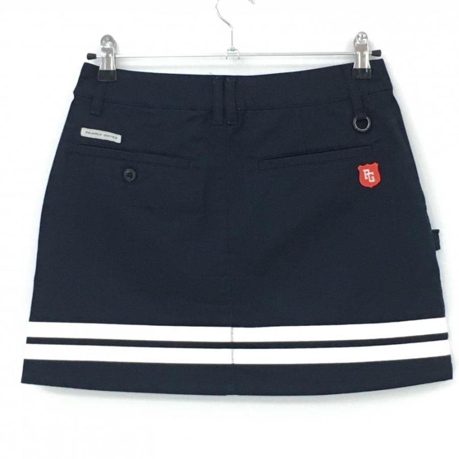 パーリーゲイツ　PEARLY GATES スマイル柄ミニスカート PEARLY GATES ロゴ スマイル柄 ミニスカート 0 ネイビー イエロー