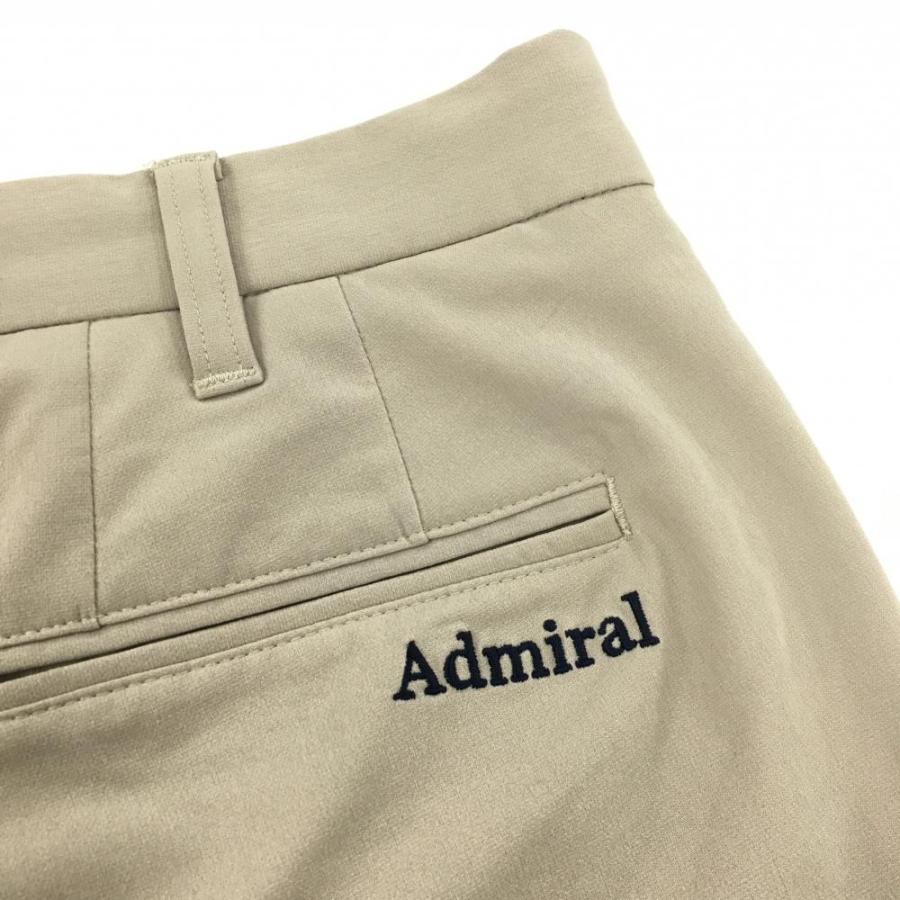超美品】アドミラル ハーフパンツ ベージュ ストレッチ ロゴネイビー