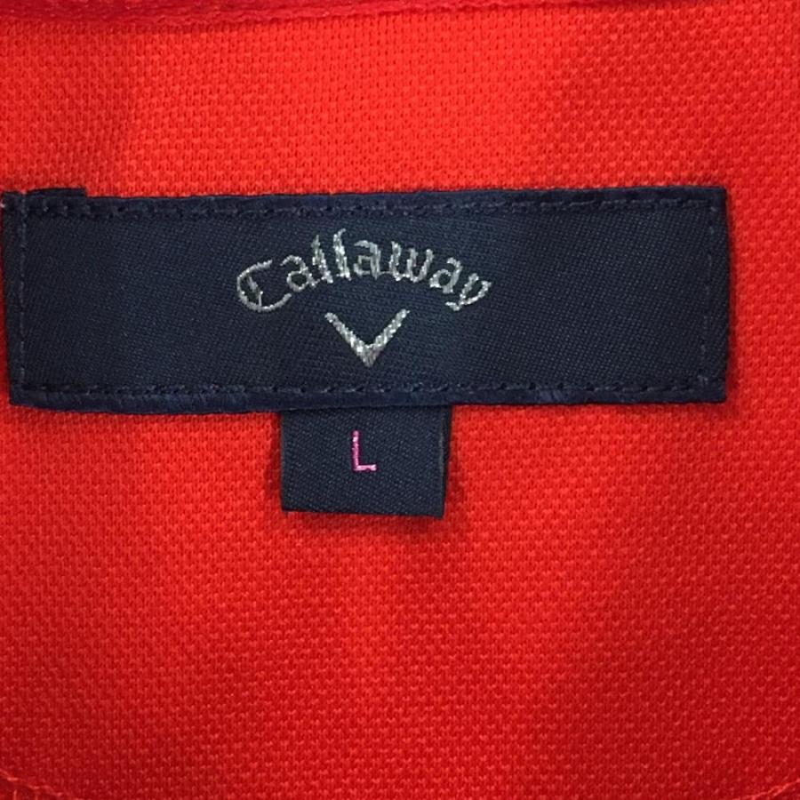 Callaway ハート柄 ペプラデザインゴルフシャツ LL ブラック/レッド Callaway ハート柄 ペプラデザインゴルフシャツ LL ブラック/レッド