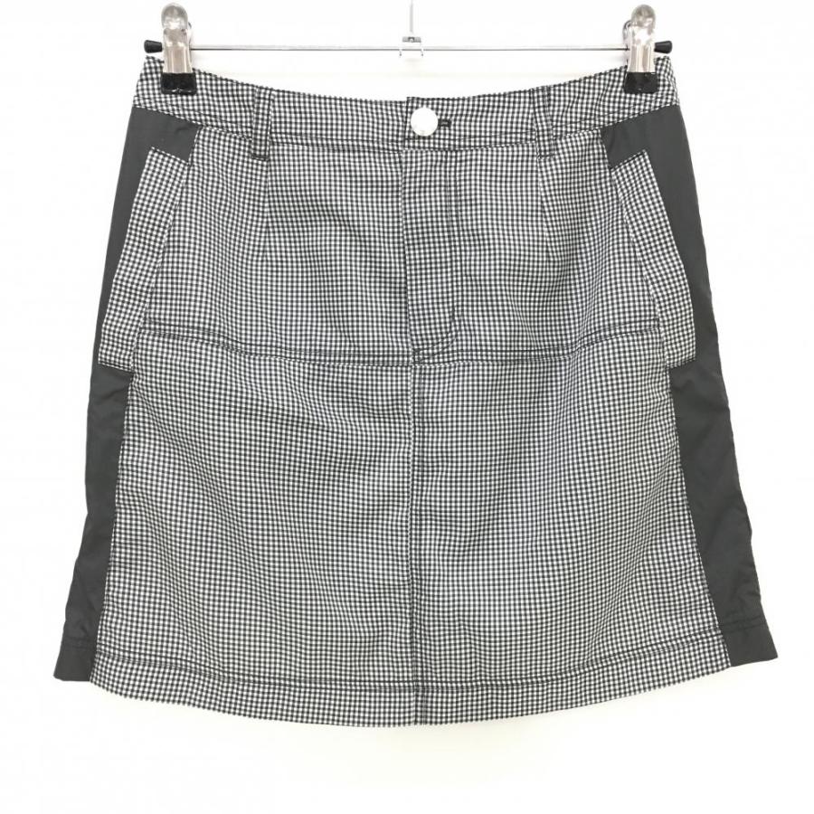 美品】ヒールクリーク スカート 白×黒 チェック柄 サイド切替