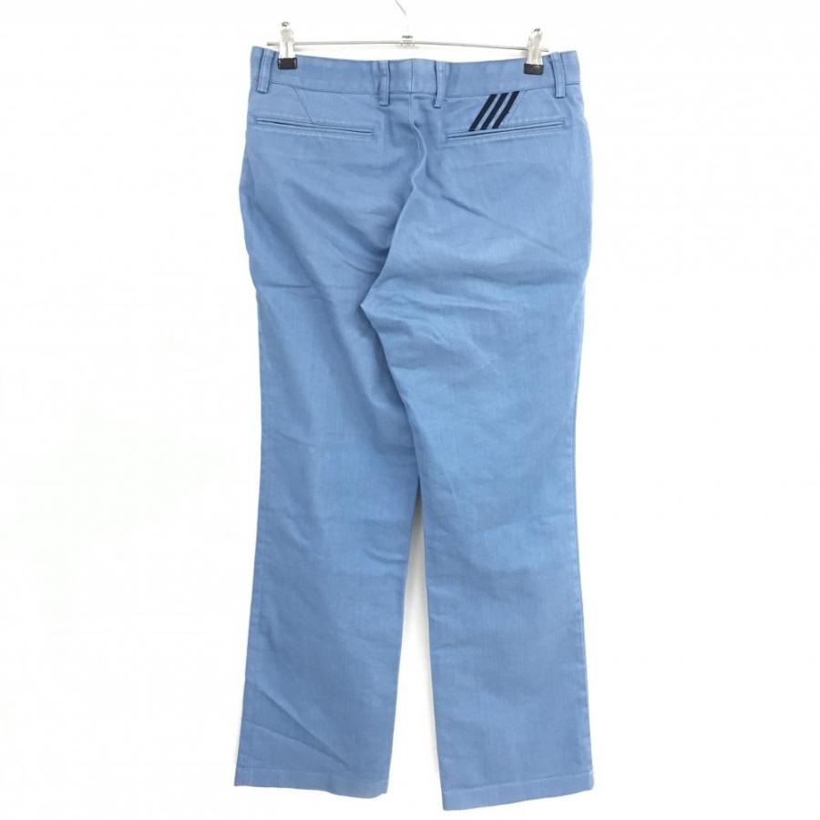 未使用　adidas ライトブルー スラックス S アディダス パンツ ライトブルー ロゴ刺しゅう メンズ 82 ゴルフ