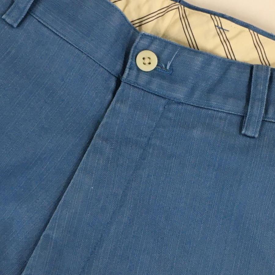 未使用　adidas ライトブルー スラックス S アディダス パンツ ライトブルー ロゴ刺しゅう メンズ 82 ゴルフ