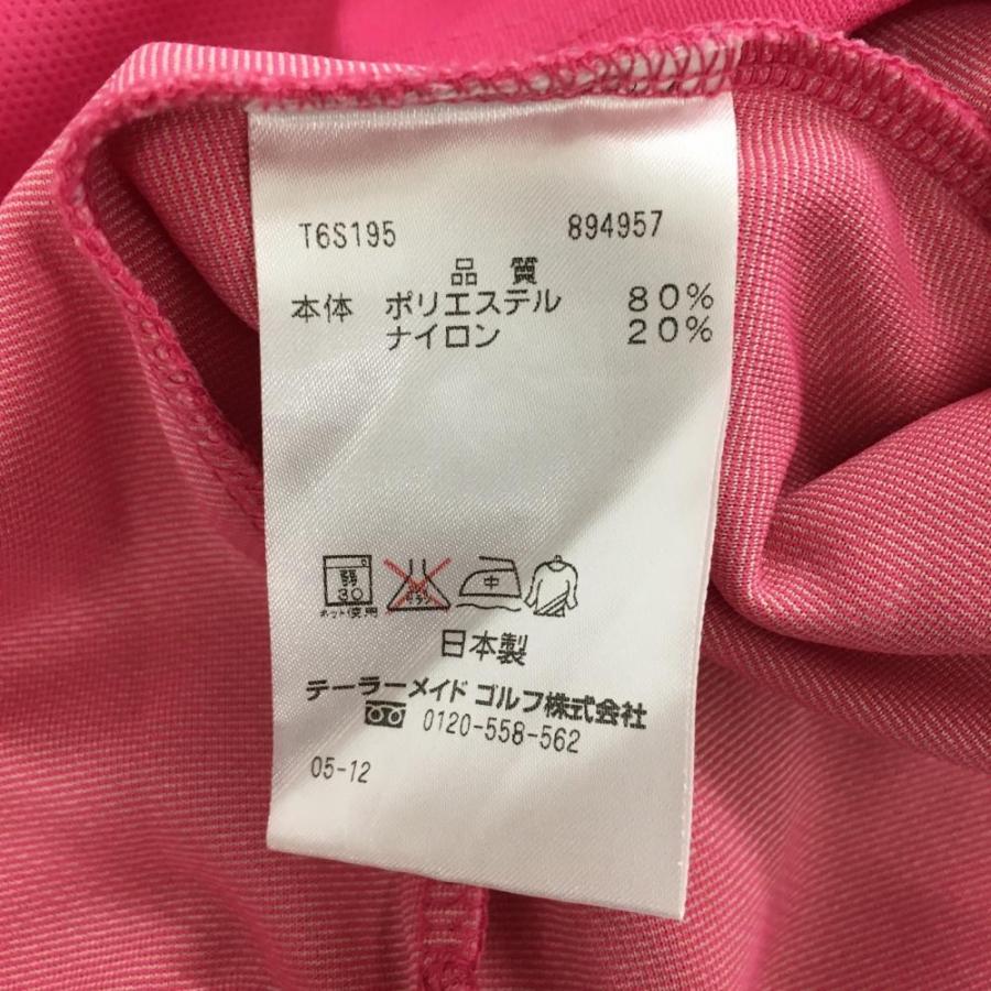 テーラーメイド 半袖スキッパーシャツ ピンク ロゴ刺しゅう メンズ M
