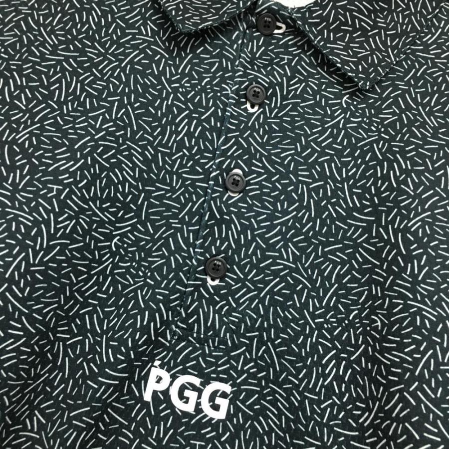 超美品】PGGパーリーゲイツ 半袖ポロシャツ ネイビー×白 総柄 超美品】PGGパーリーゲイツ 半袖ポロシャツ ネイビー×白 総柄