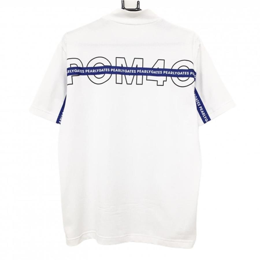 パーリーゲイツ 半袖ハイネックシャツ 白 ロゴ刺しゅう メンズ 5