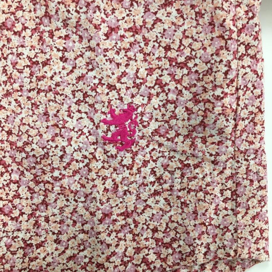 美品】アドミラル 長袖ワンピース ピンク×レッド 花柄 コットン100