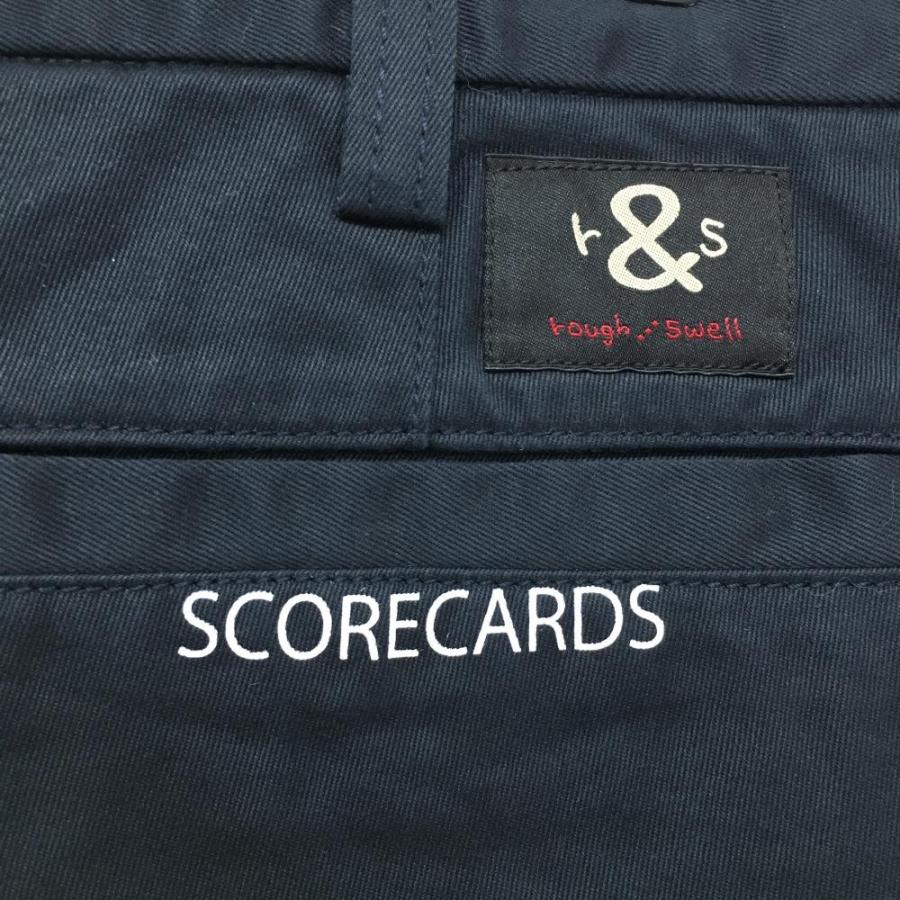 美品】ラフアンドスウェル パンツ ダークネイビー×白 綿100