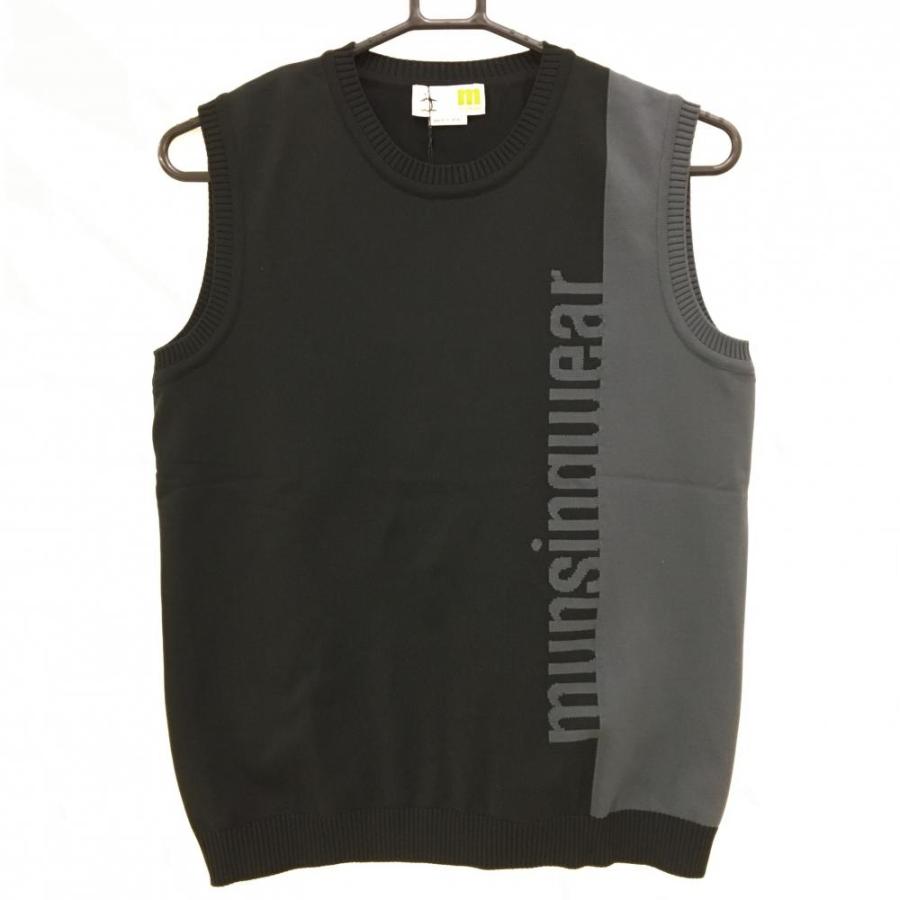 Munsingwear 【新品】マンシングウェア ニットベスト 黒×グレー Munsingwear 【新品】マンシングウェア ニットベスト 黒×グレー