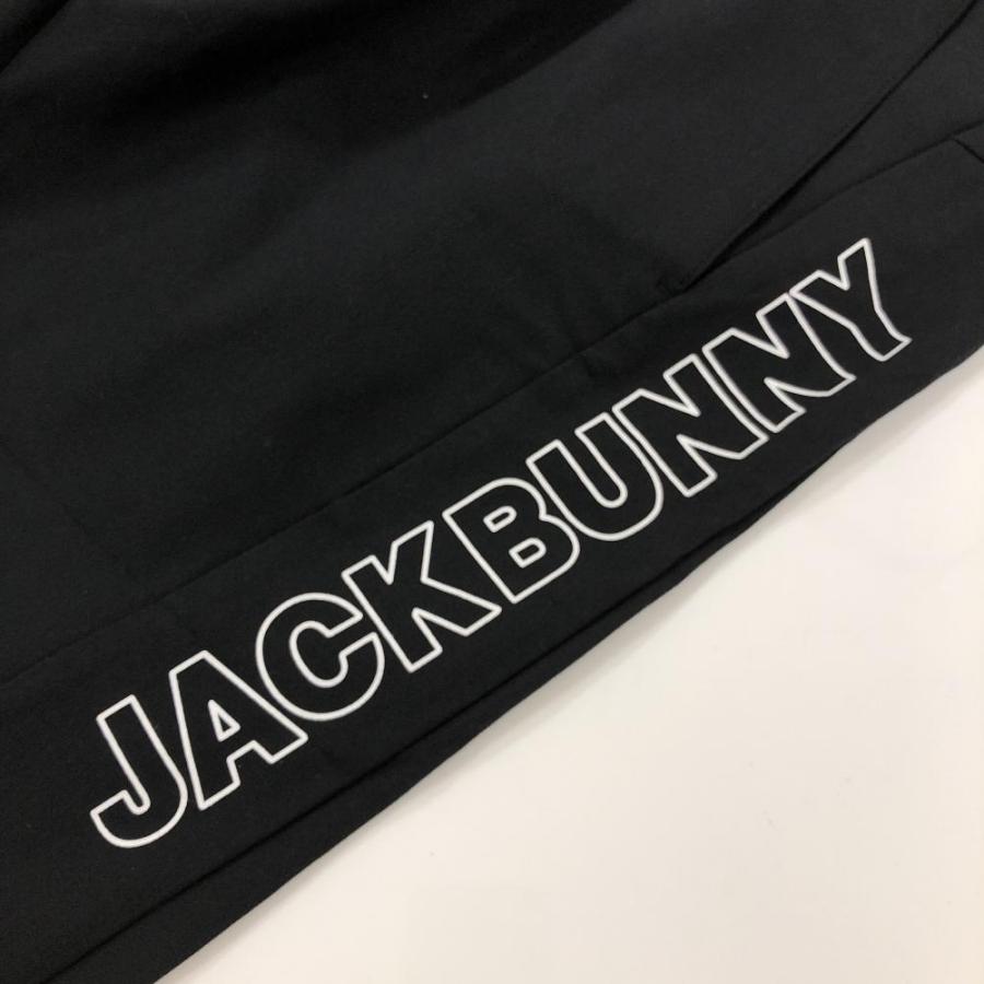 5 L ジャックバニー ハイストレッチ サイドロゴパンツ ブラック 新品】ジャックバニー パンツ 黒×白 サイドロゴ ストレッチ