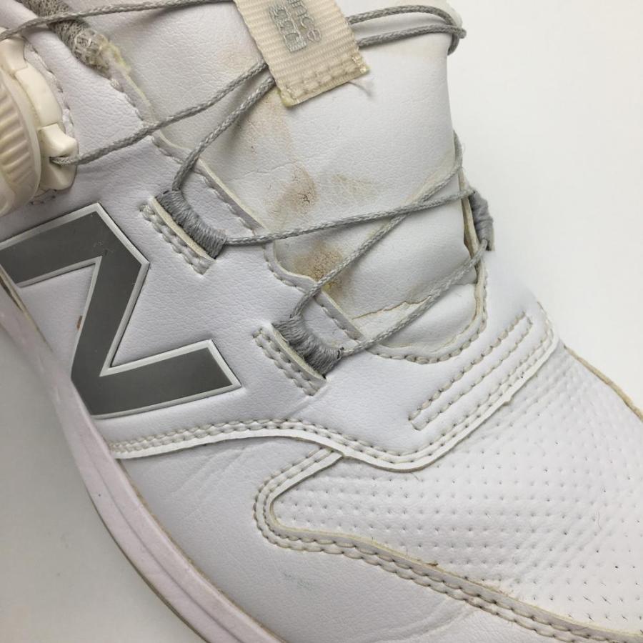 美品】ニューバランス ゴルフシューズ 白×シルバー UGBS669S スパイク