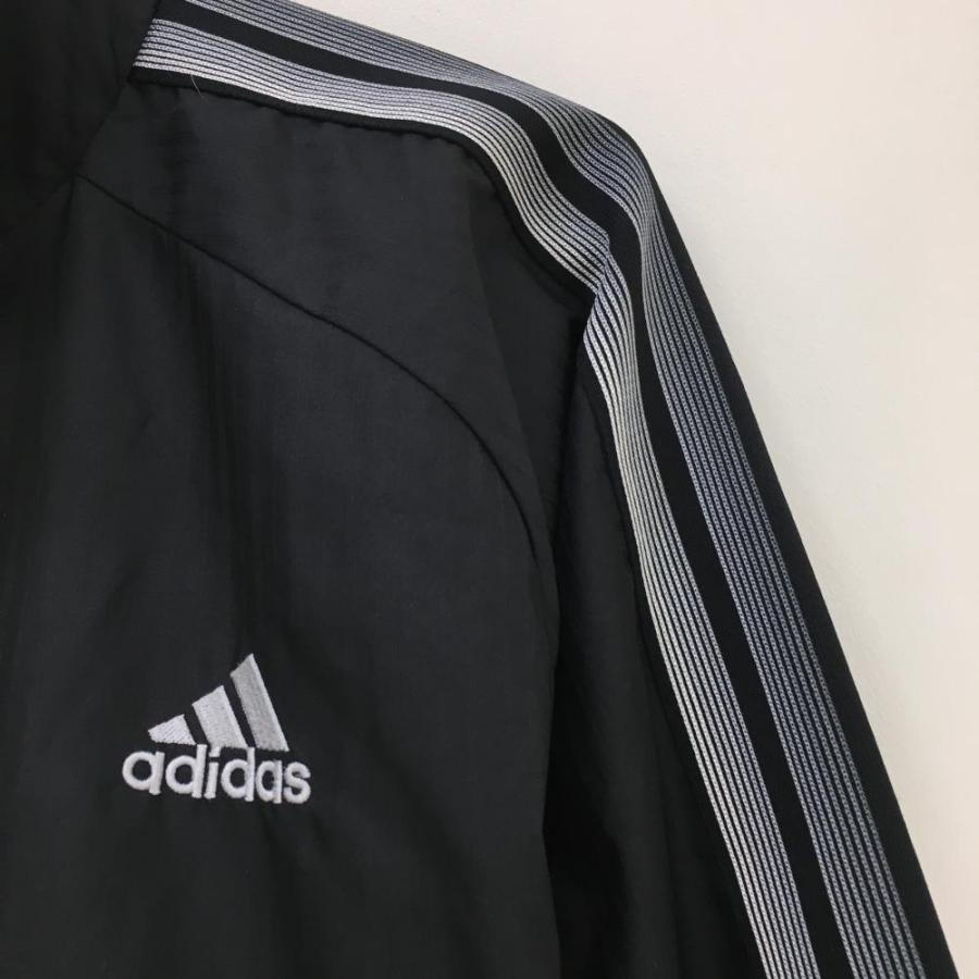 adidas 黒 ストライプジャケット S 超美品】アディダス ジャケットブルゾン 黒 ストライプ地模様 袖3