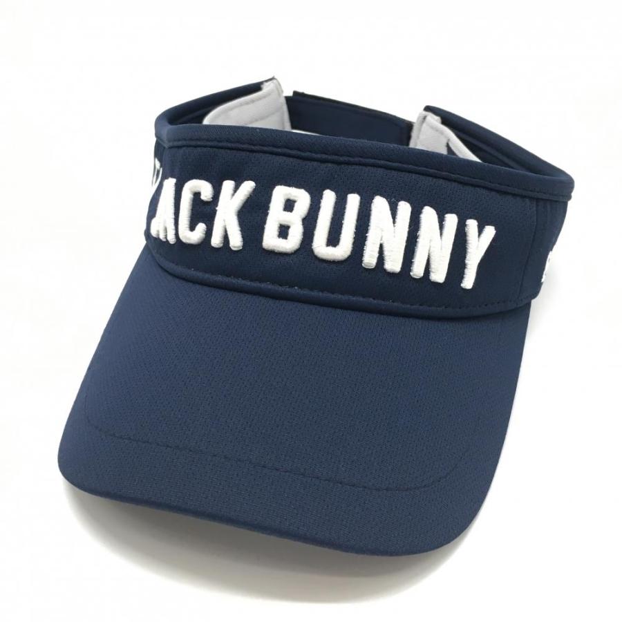 超美品】ジャックバニー サンバイザー ネイビー×白 立体ロゴ 超美品】ジャックバニー サンバイザー ネイビー×白 立体ロゴ