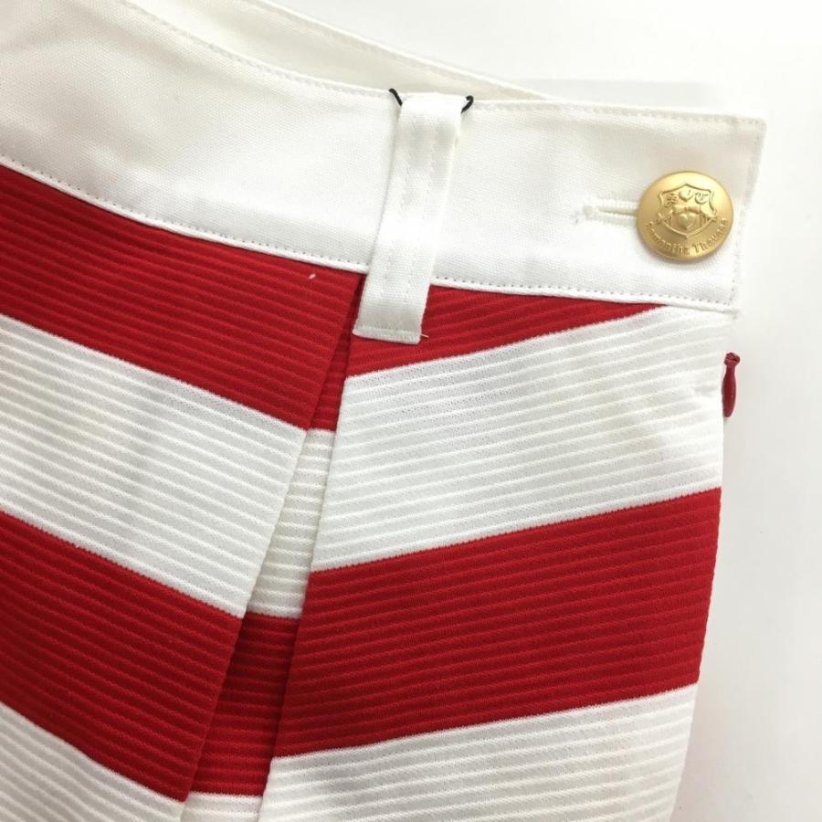 サマンサタバサ ゴルフ　ショートパンツ　新品 新品】サマンサタバサ ショートパンツ 白×レッド ボーダー 織生地