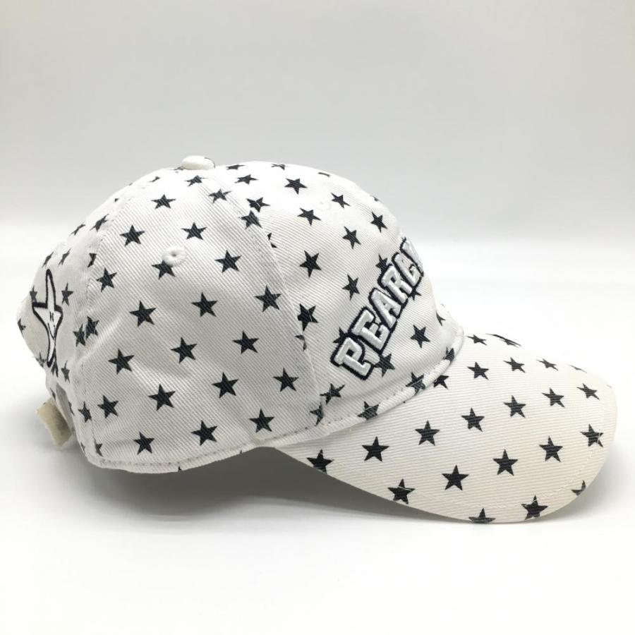 パーリーゲイツ キャップ 白×ネイビー 星総柄 PGニコちゃん FR パーリーゲイツ キャップ 白×ネイビー 星総柄 PGニコちゃん FR
