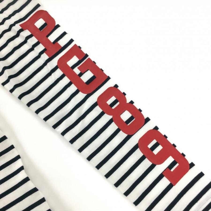 美品】パーリーゲイツ 長袖ハイネックシャツ 白×ネイビー 美品】パーリーゲイツ 長袖ハイネックシャツ 白×ネイビー