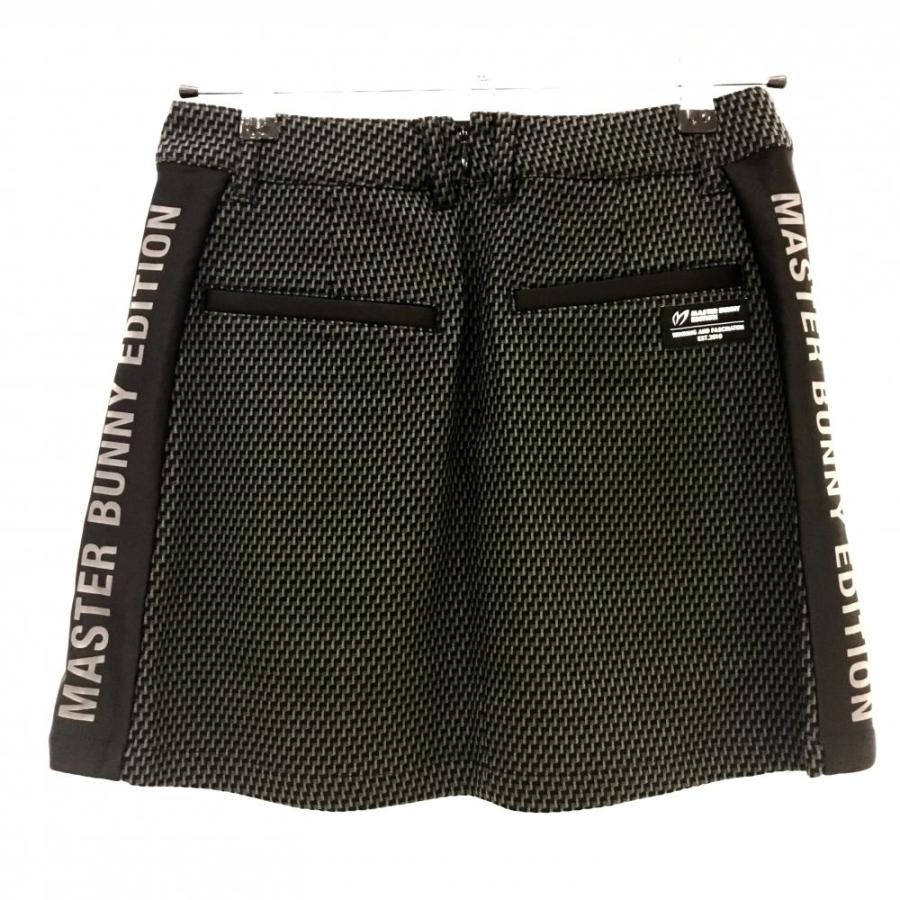 新品】マスターバニー スカート 黒×グレー 織生地 サイドロゴ 新品】マスターバニー スカート 黒×グレー 織生地 サイドロゴ