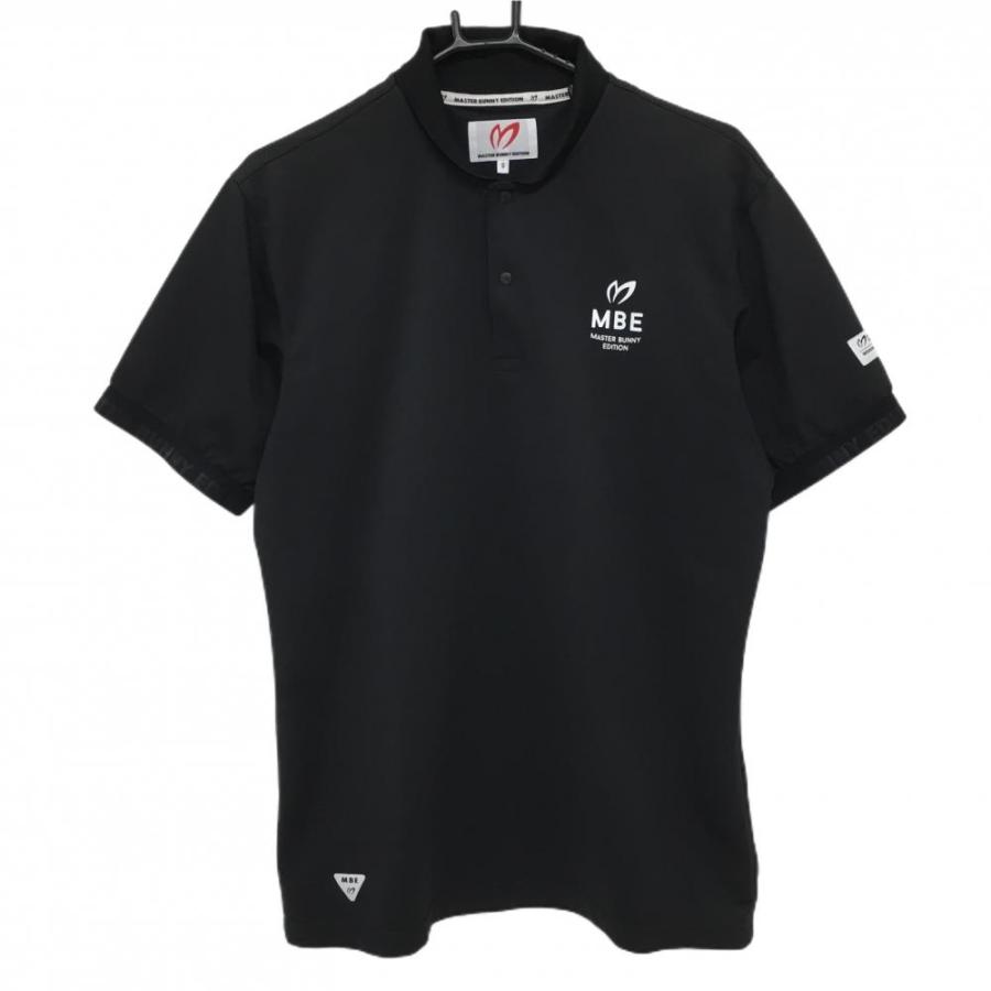 美品】マスターバニー 半袖ポロシャツ 黒 スナップボタン 胸