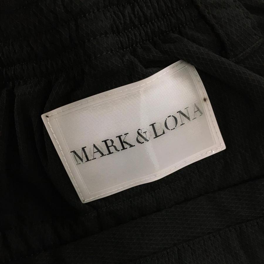 MARK&LONA ゴルフパンツ 黒 織生地 ロゴテープ スカル メンズ　44 MARK&LONA（マークアンドロナ） ハーフパンツ 黒 織生地 ロゴテープ