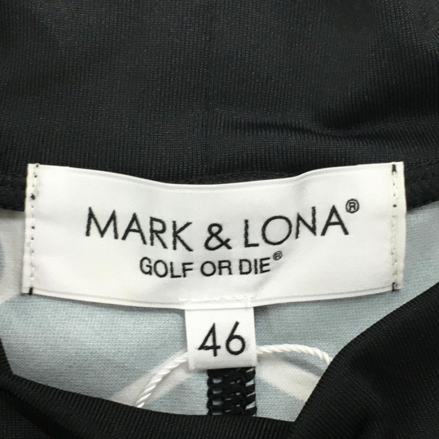 MARK&LONA マークアンドロナ 半袖ハイネックシャツ 黒×白 前面ビッグ  