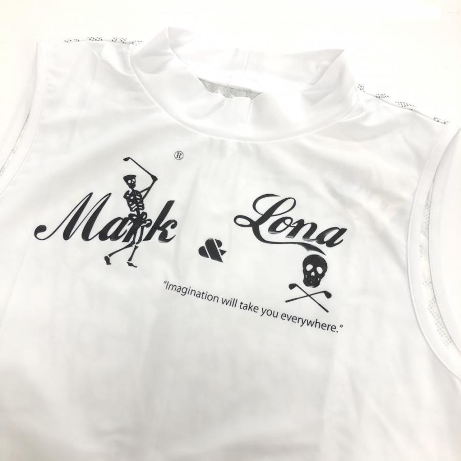 MARK&LONA（マークアンドロナ） ノースリーブハイネックシャツ 白×黒
