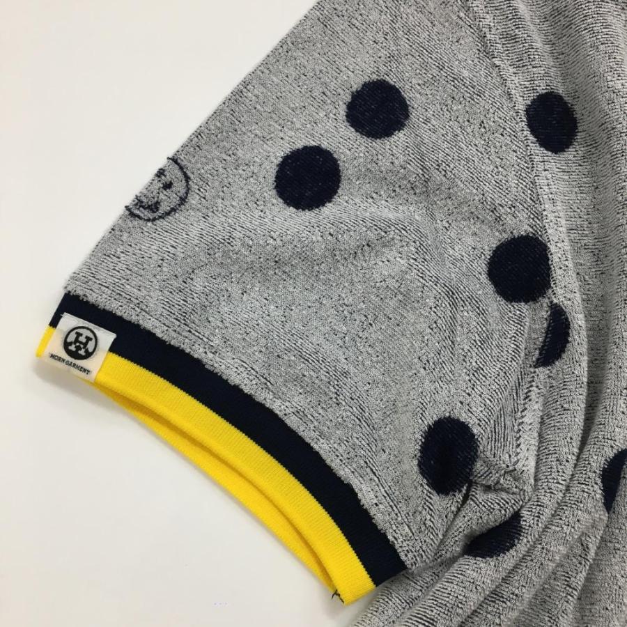 HORN GARMENT ホーンガーメント 半袖ポロシャツ 白×ネイビー ドット