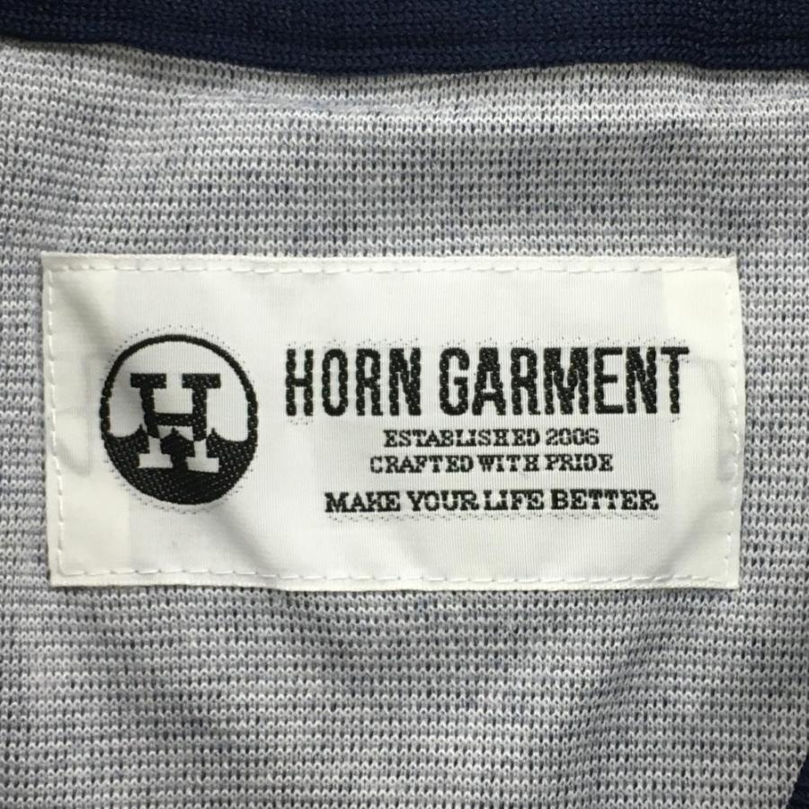HORN GARMENT ホーンガーメント 半袖ポロシャツ 白×ネイビー ドット